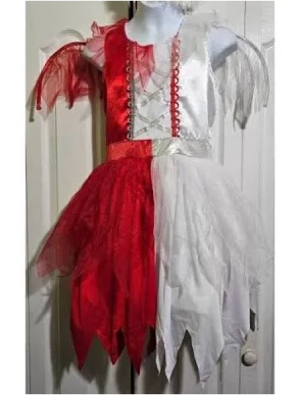 Amscan Red and White Split Fairy Angel/Devil Costume Dress for Kids